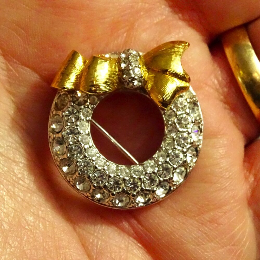 Authentic Signed Swarovski Crystal Christmas Wrea… - image 5